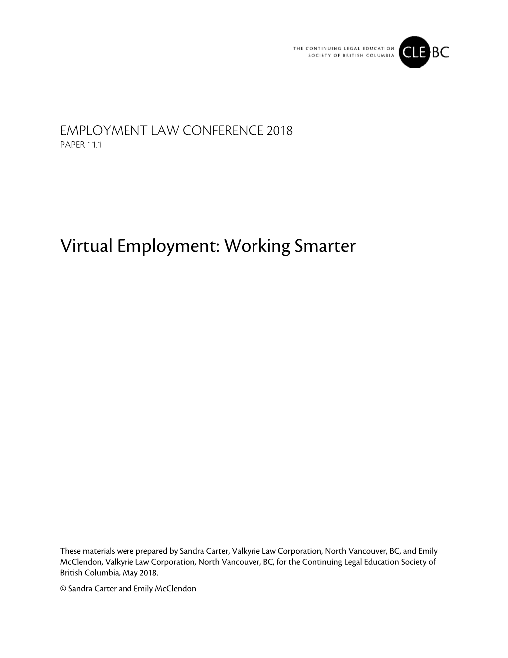 Virtual Employment: Working Smarter