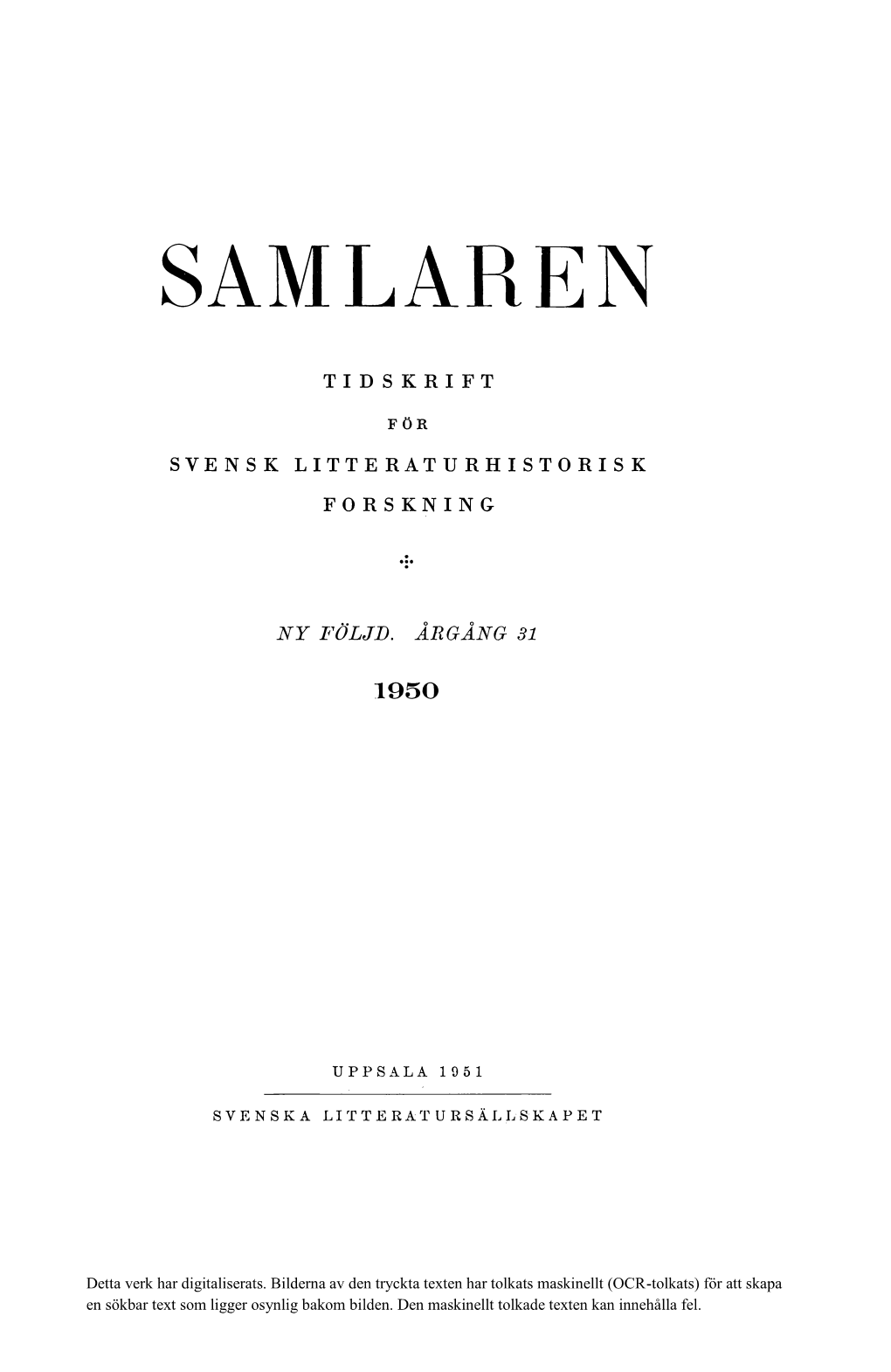 Svensk Litteraturhistorisk Bibliografi 67