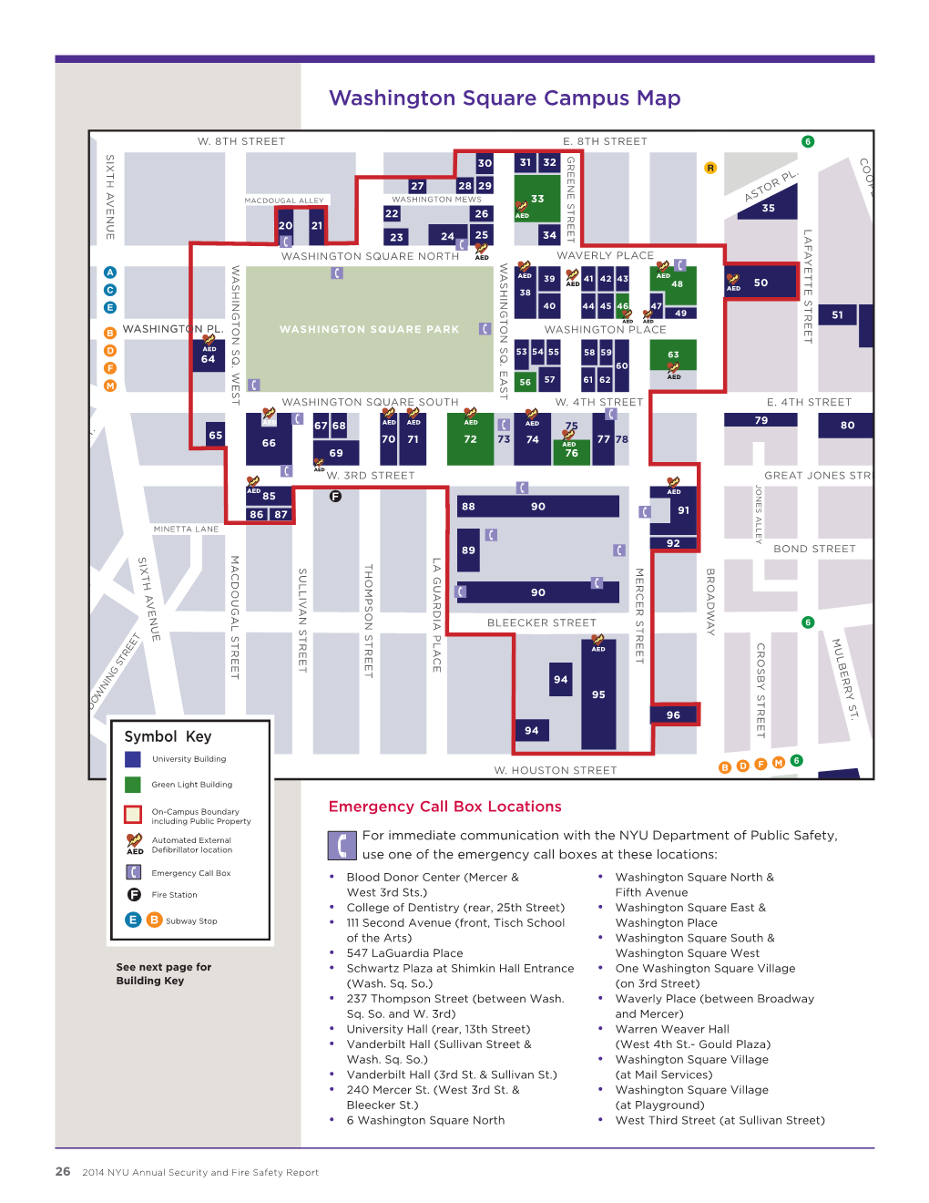 Washington Square Campus Map E AST VILLAGE