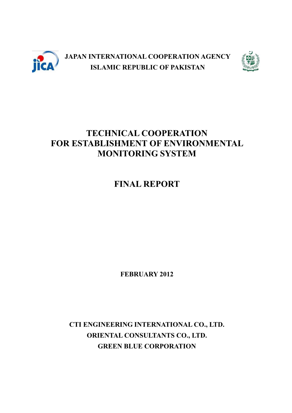 Technical Cooperation for Establishment of Environmental Monitoring System