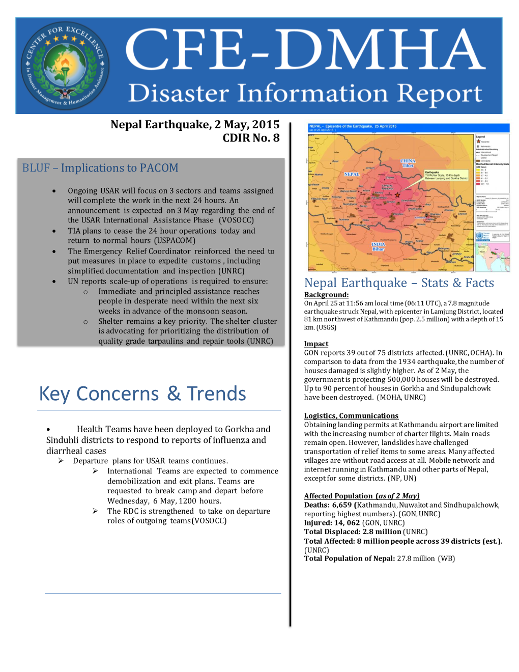 Nepal Earthquake, 2 May, 2015 CDIR No