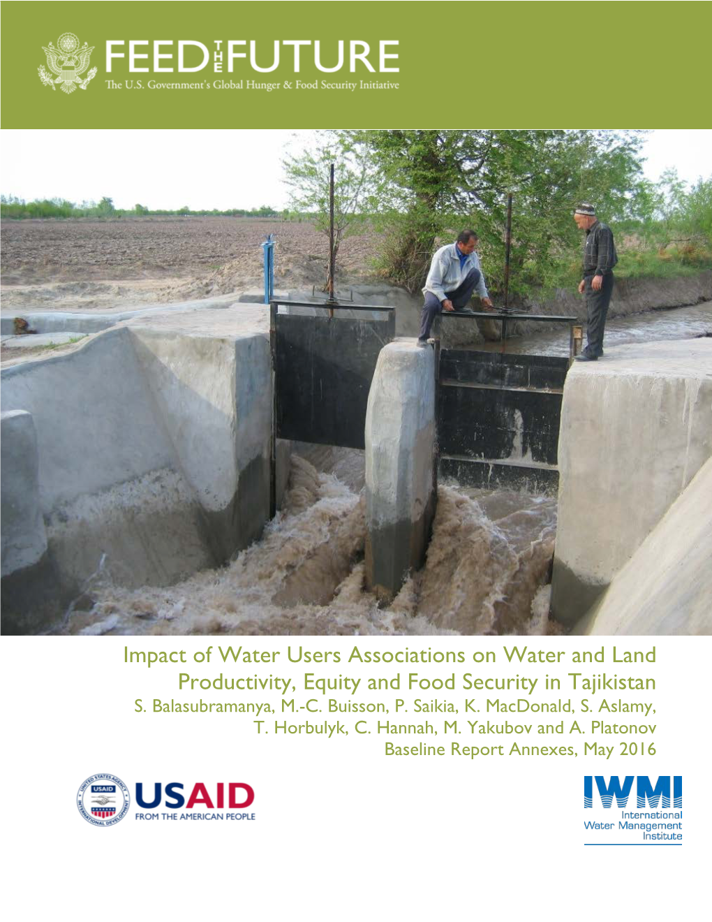 Impact of Water Users Associations on Water and Land Productivity, Equity and Food Security in Tajikistan