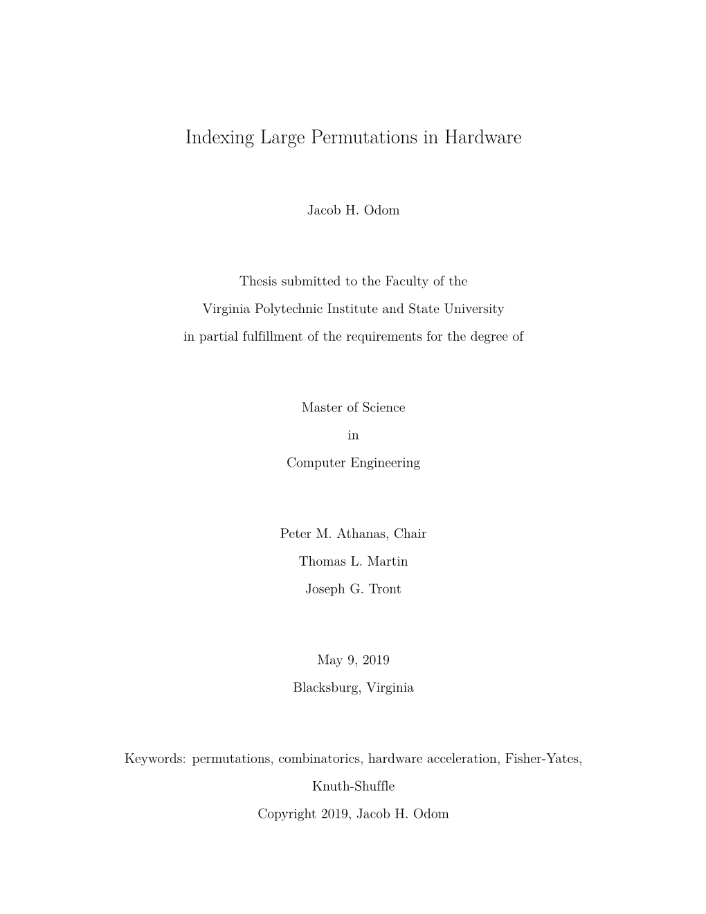 Indexing Large Permutations in Hardware