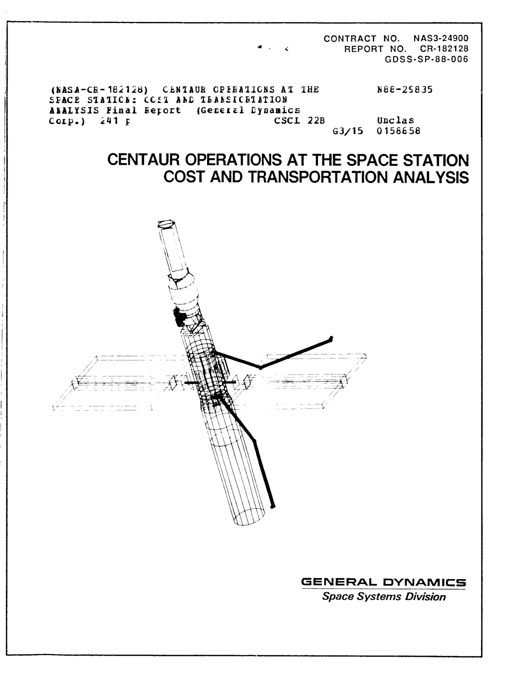Centaur Operations at the Space Station Cost and Transportation Analysis