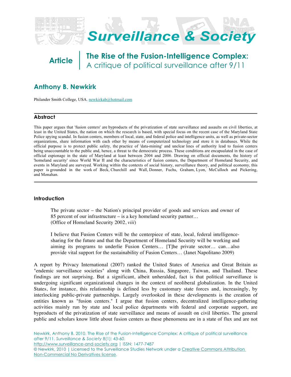 Article the Rise of the Fusion-Intelligence Complex: A