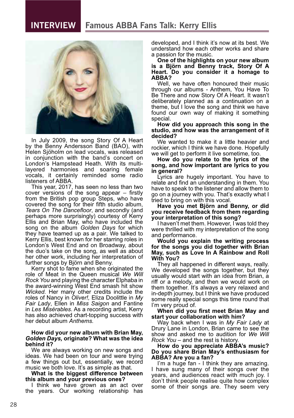 Famous ABBA Fans Talk: Kerry Ellis INTERVIEW