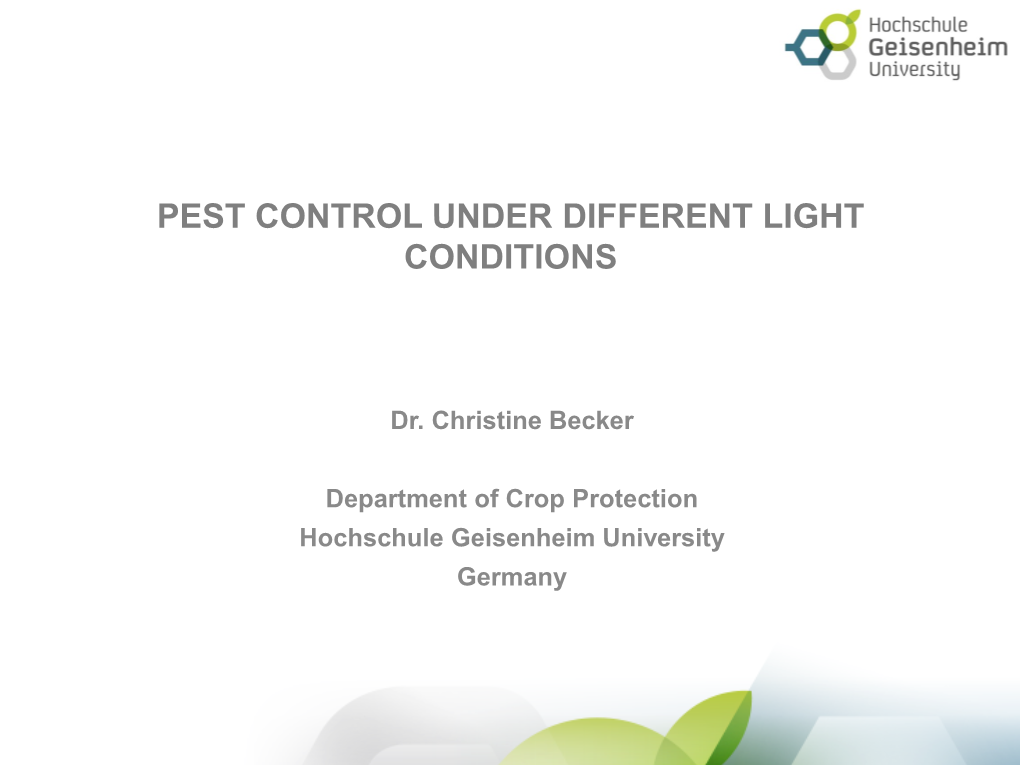 Pest Control Under Different Light Conditions