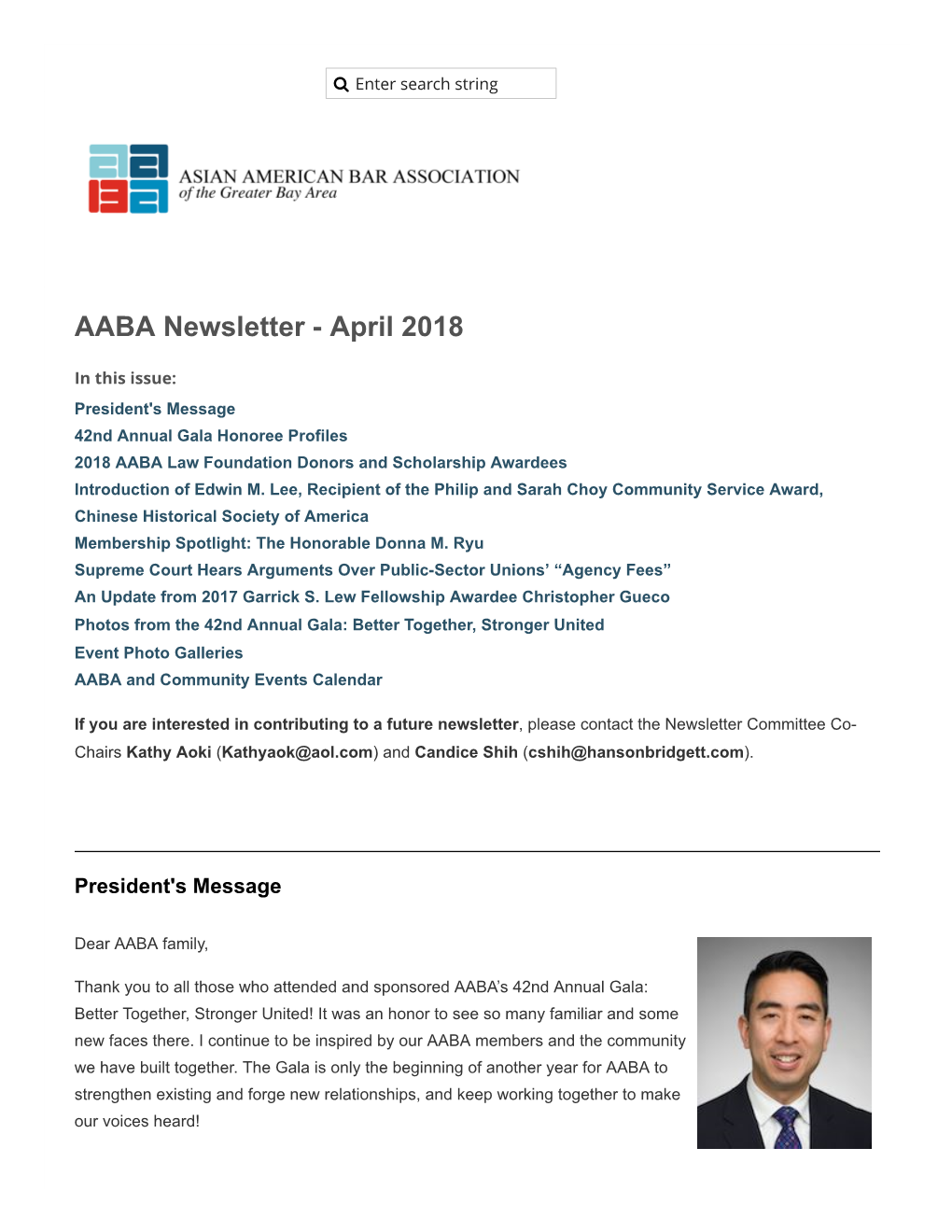 AABA Newsletter - April 2018