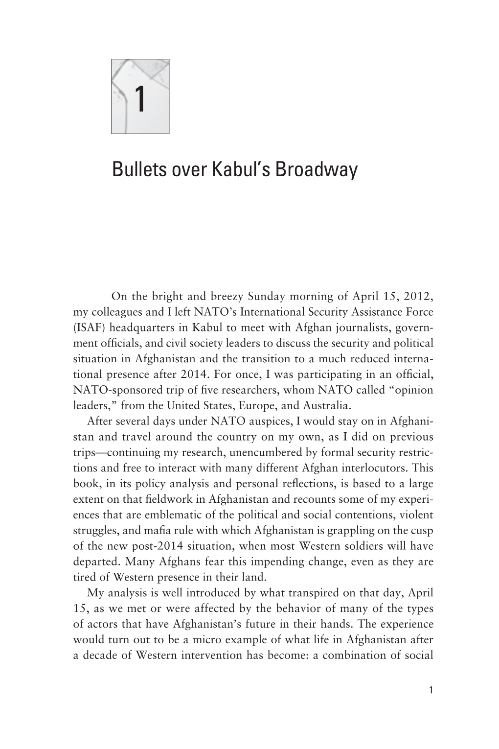 Bullets Over Kabul's Broadway