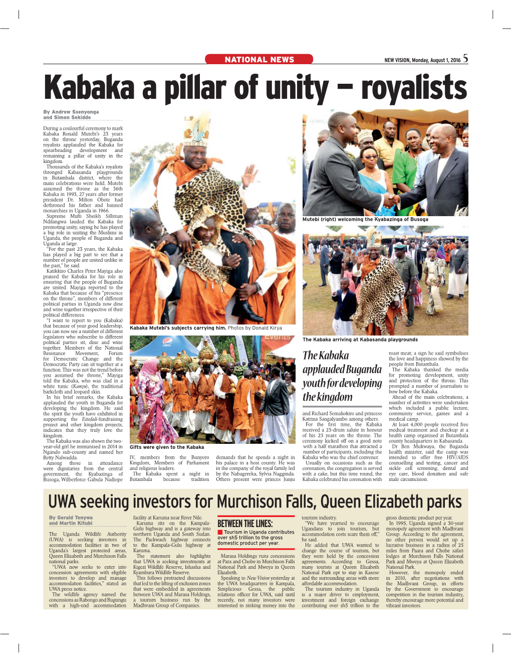 Kabaka a Pillar of Unity — Royalists by Andrew Ssenyonga and Simon Sekidde