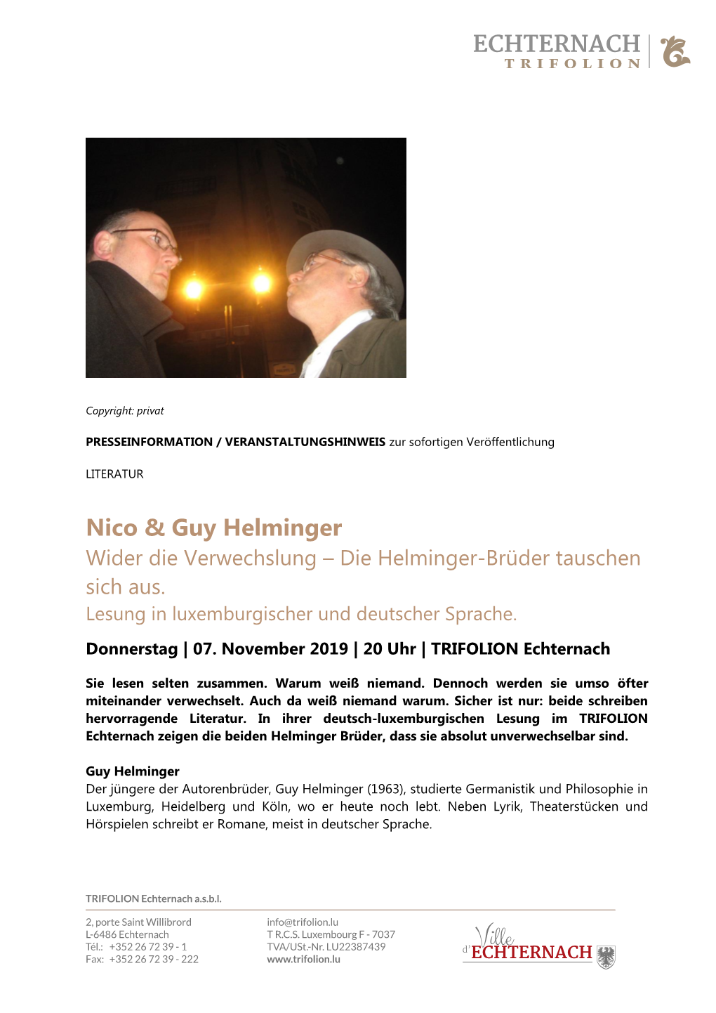 Nico & Guy Helminger