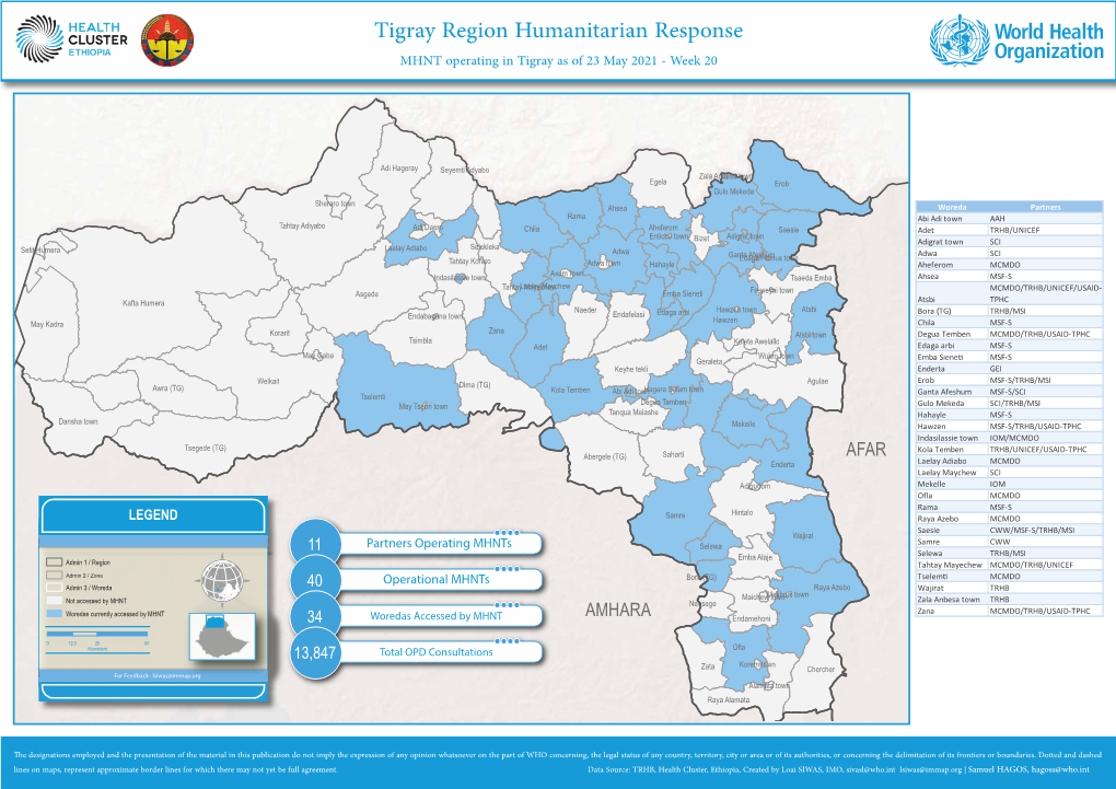 MHNT Operating in Tigray As of 23 May 2021 - Week 20