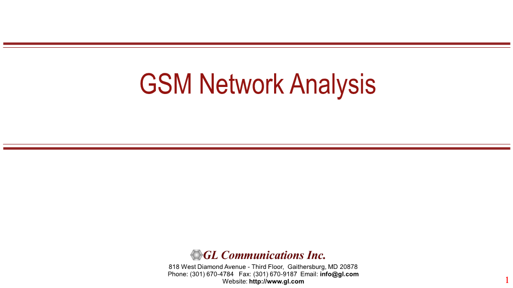 GSM Network Analysis