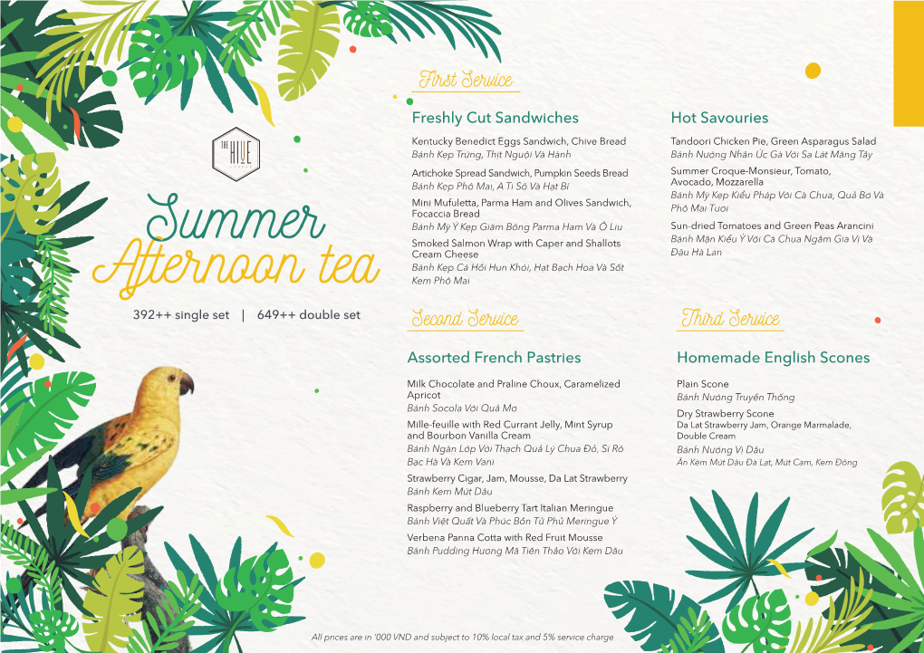 Menu Summer Afternoon Tea Copy