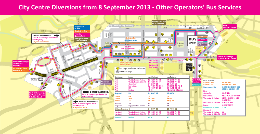 City Centre Diversions from 8 September 2013 - Other Operators’Place Bus Services