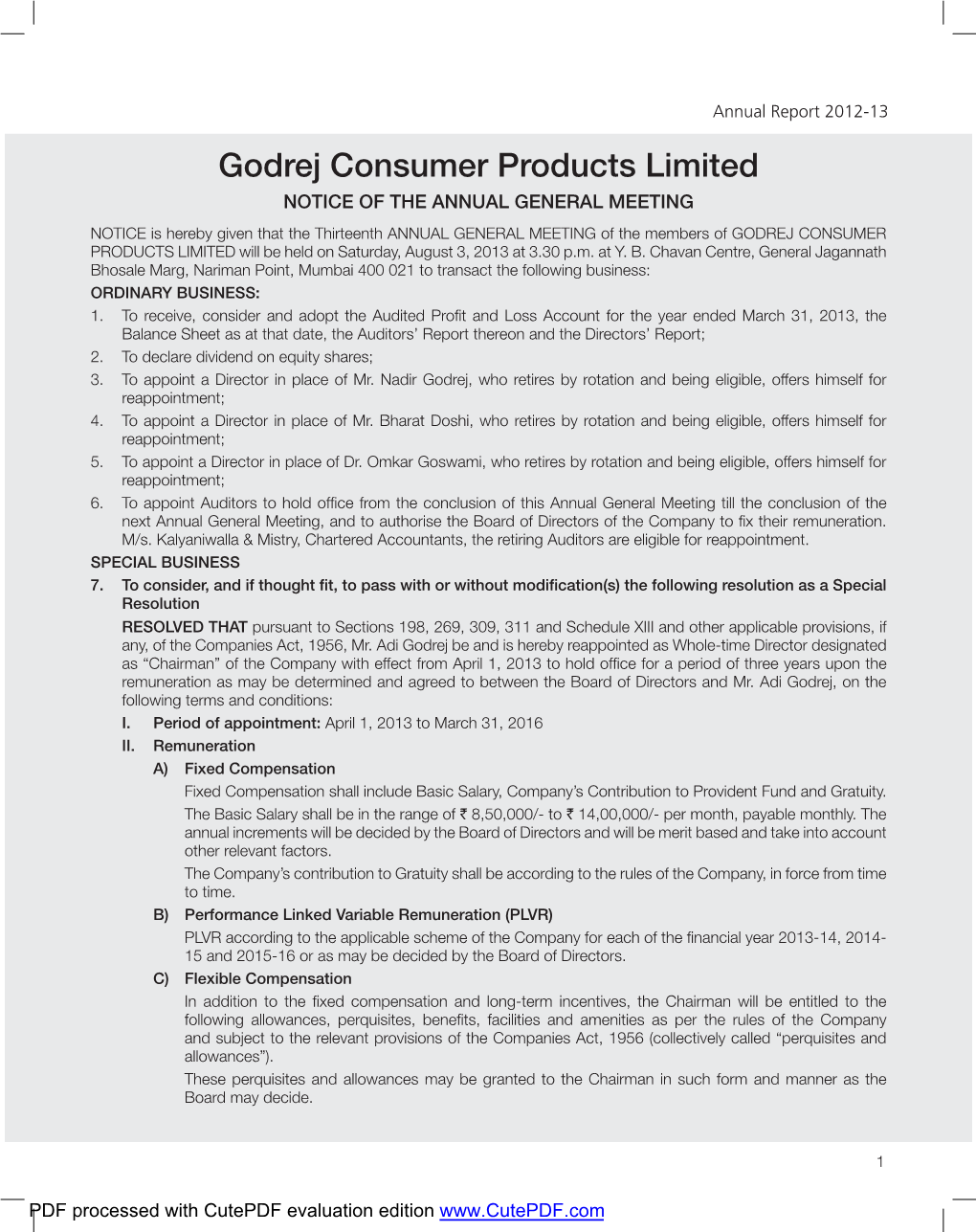 Godrej Consumer Products Limited