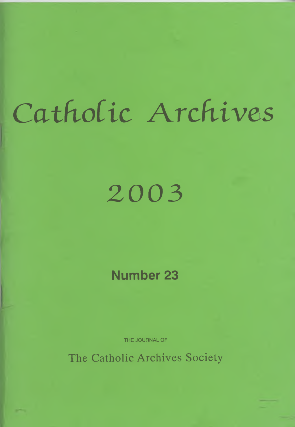 Catholic Archives 2003