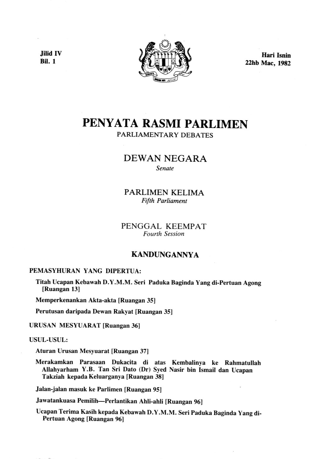 Penyata Rasmi Parlimen Parliamentary Debates