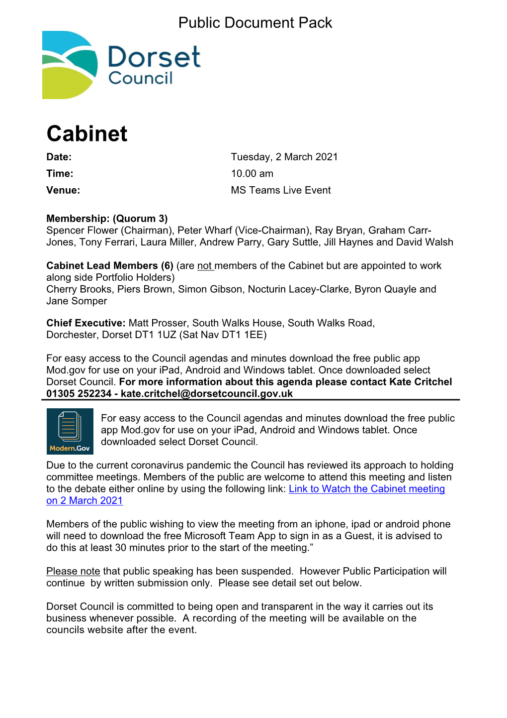 (Public Pack)Agenda Document for Dorset Council
