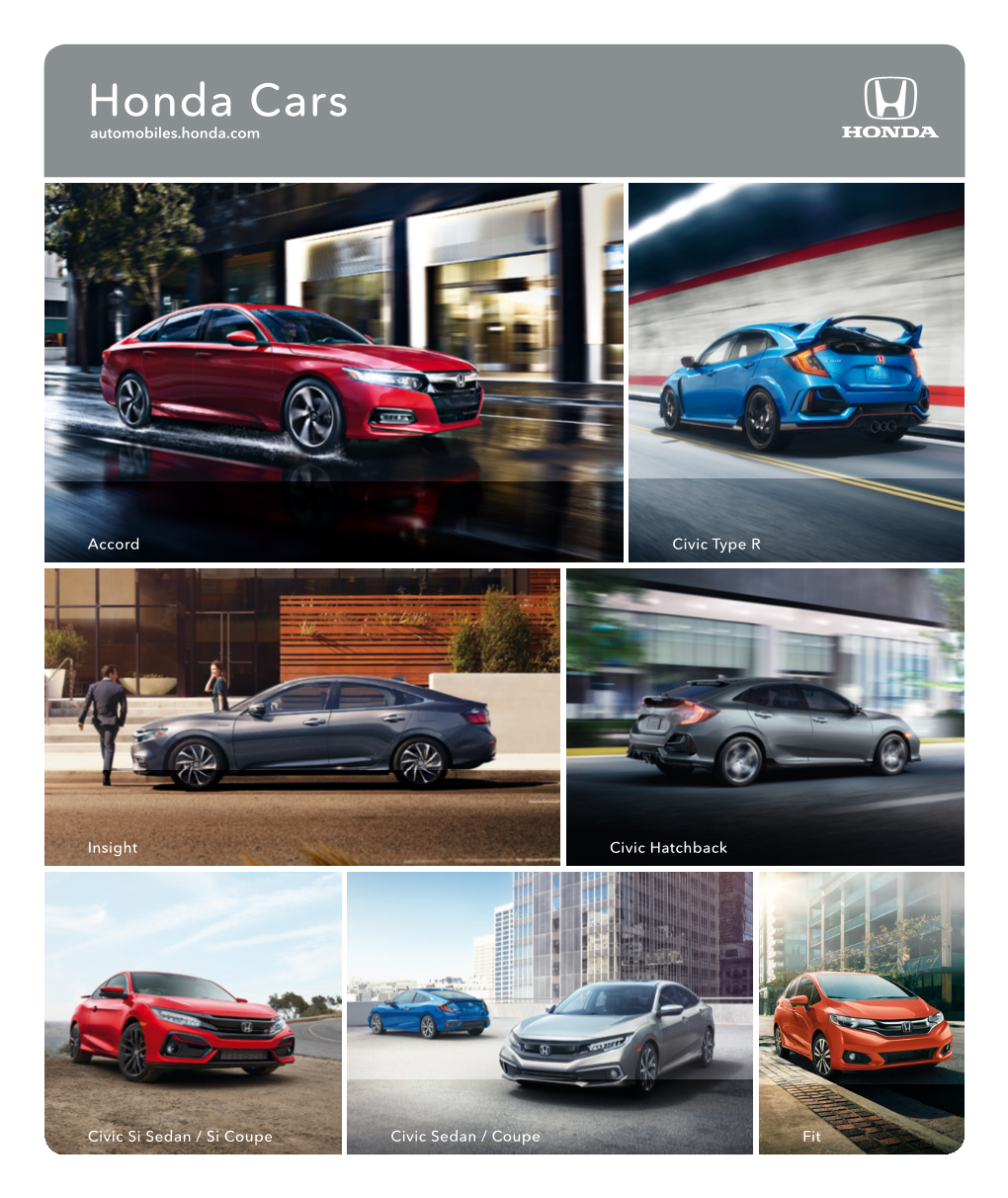 Honda Cars Brochure: Accord, Insight, Civic, & Type R
