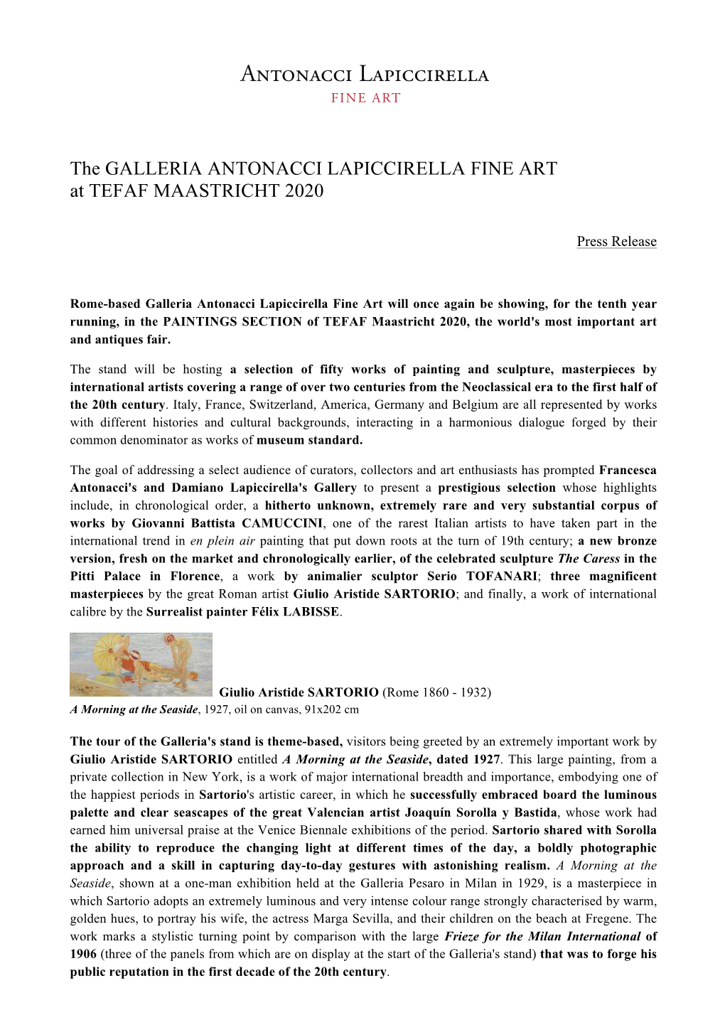 Antonacci Lapiccirella FINE ART