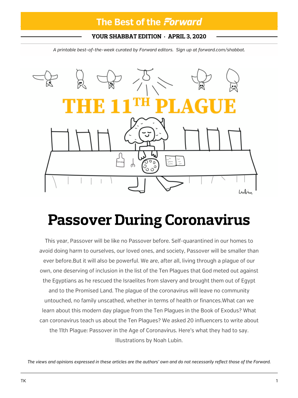 Passover During Coronavirus