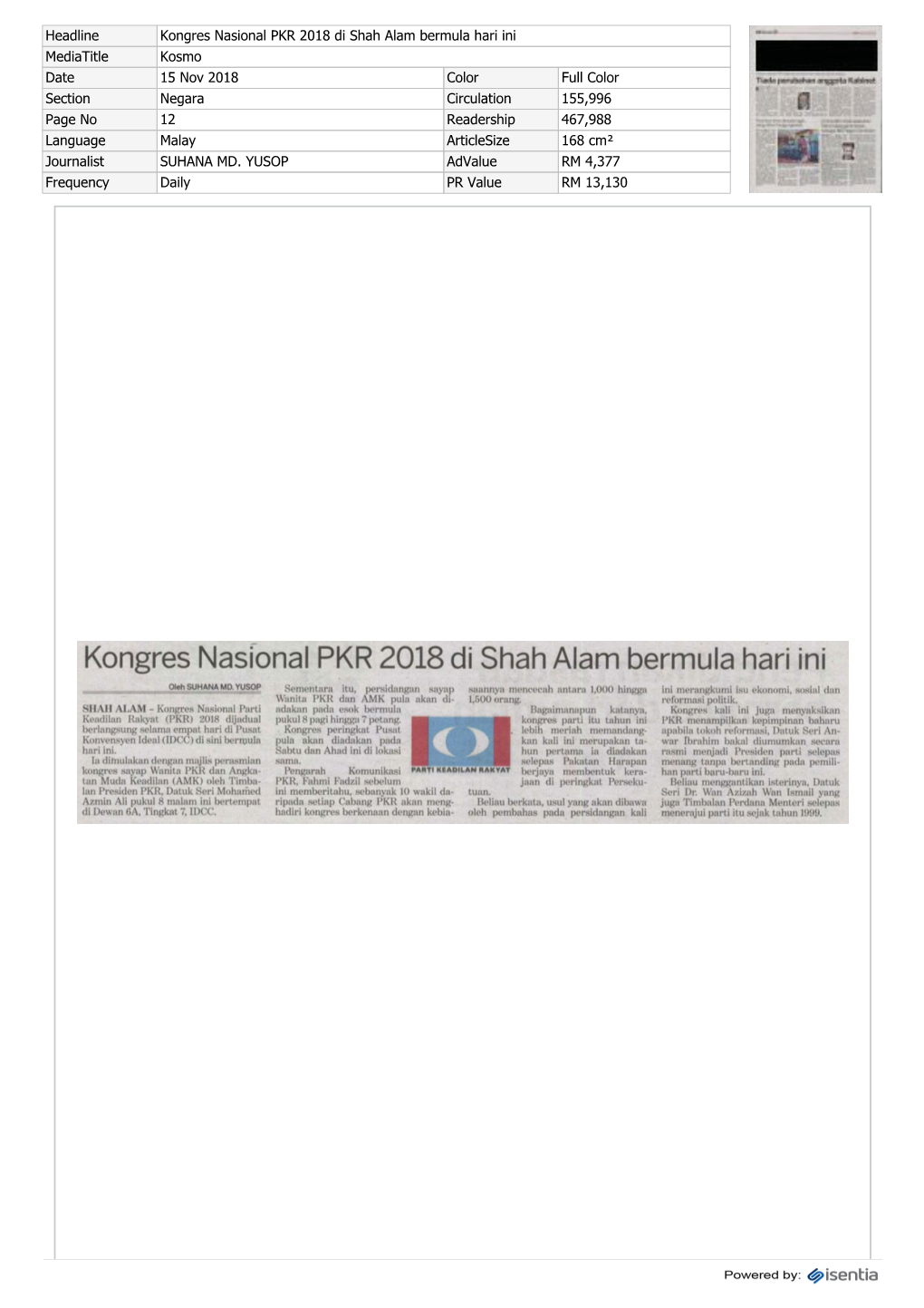 Kongres Nasional PKR 2018 Di Shah Alam Bermula Hari