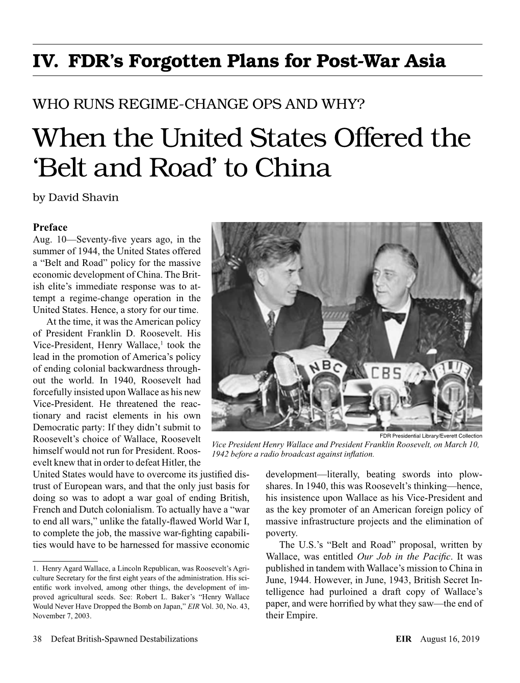 When the United States Offered the 'Belt and Road'