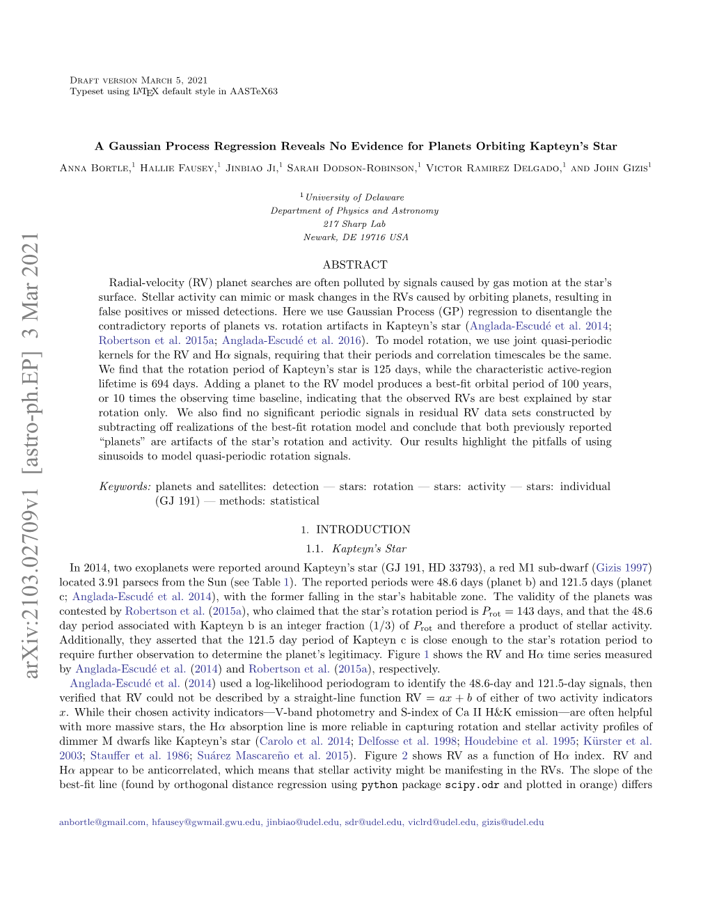 Arxiv:2103.02709V1 [Astro-Ph.EP] 3 Mar 2021