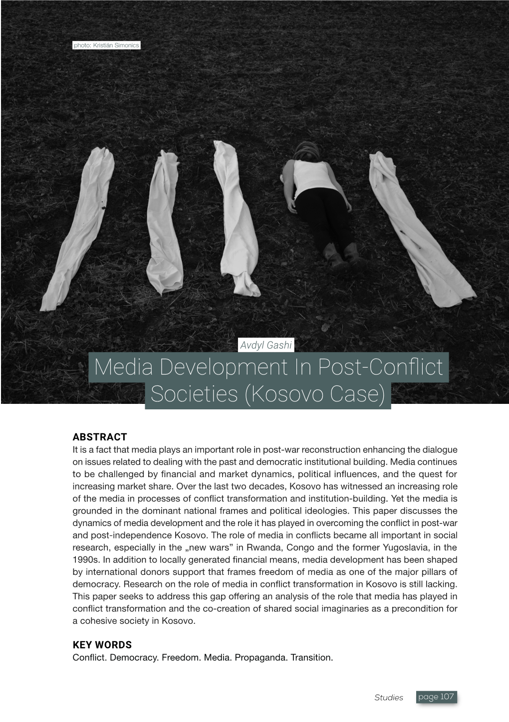 Media Development in Post-Conflict Societies (Kosovo Case)