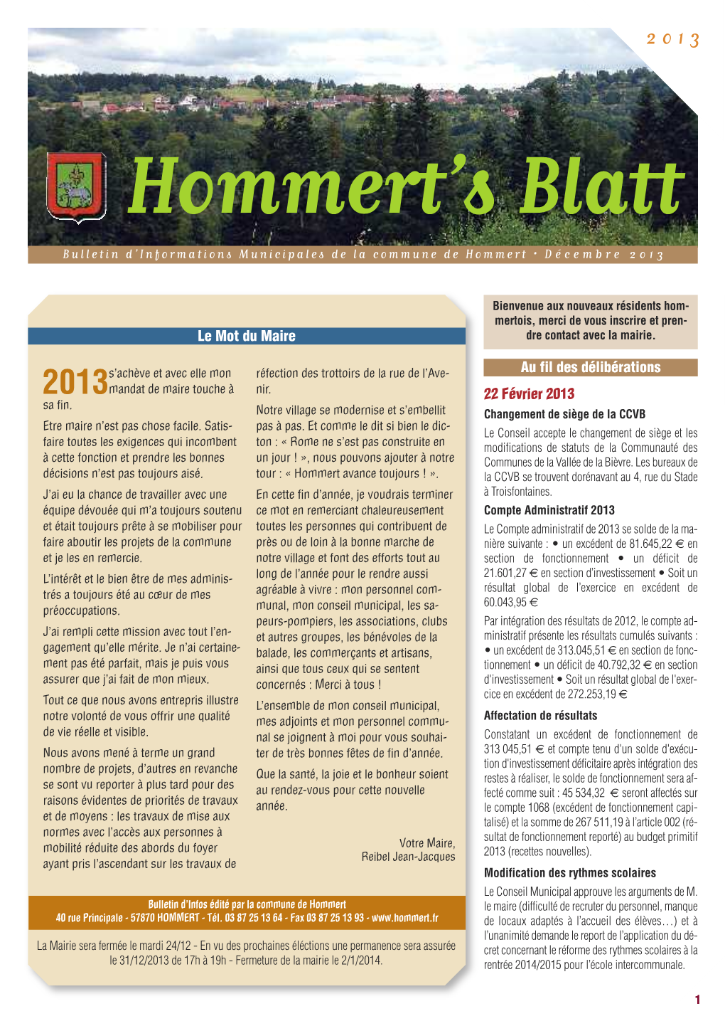 2013 Hommert’S Blatt