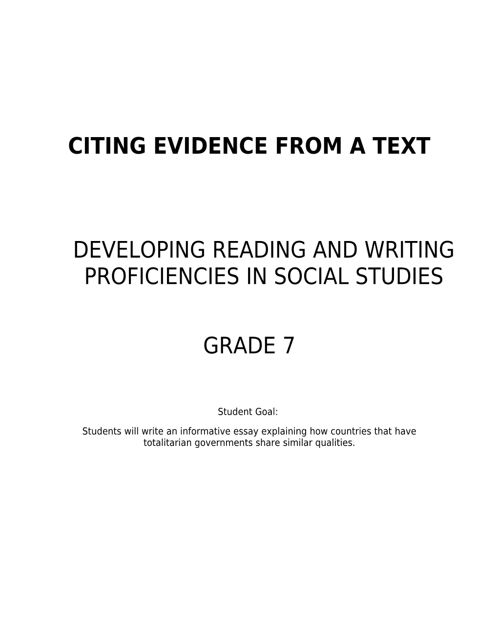 Citing Evidence from a Text