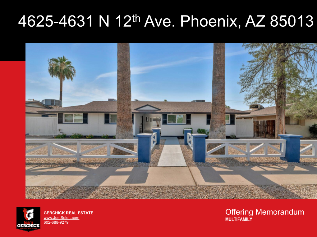 4625-4631 N 12Th Ave. Phoenix, AZ 85013