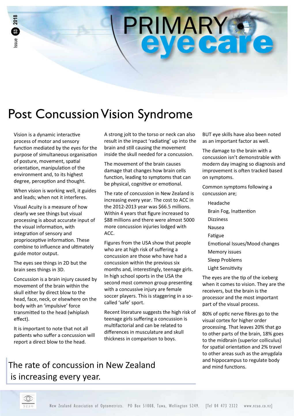 Post Concussion Vision Syndrome