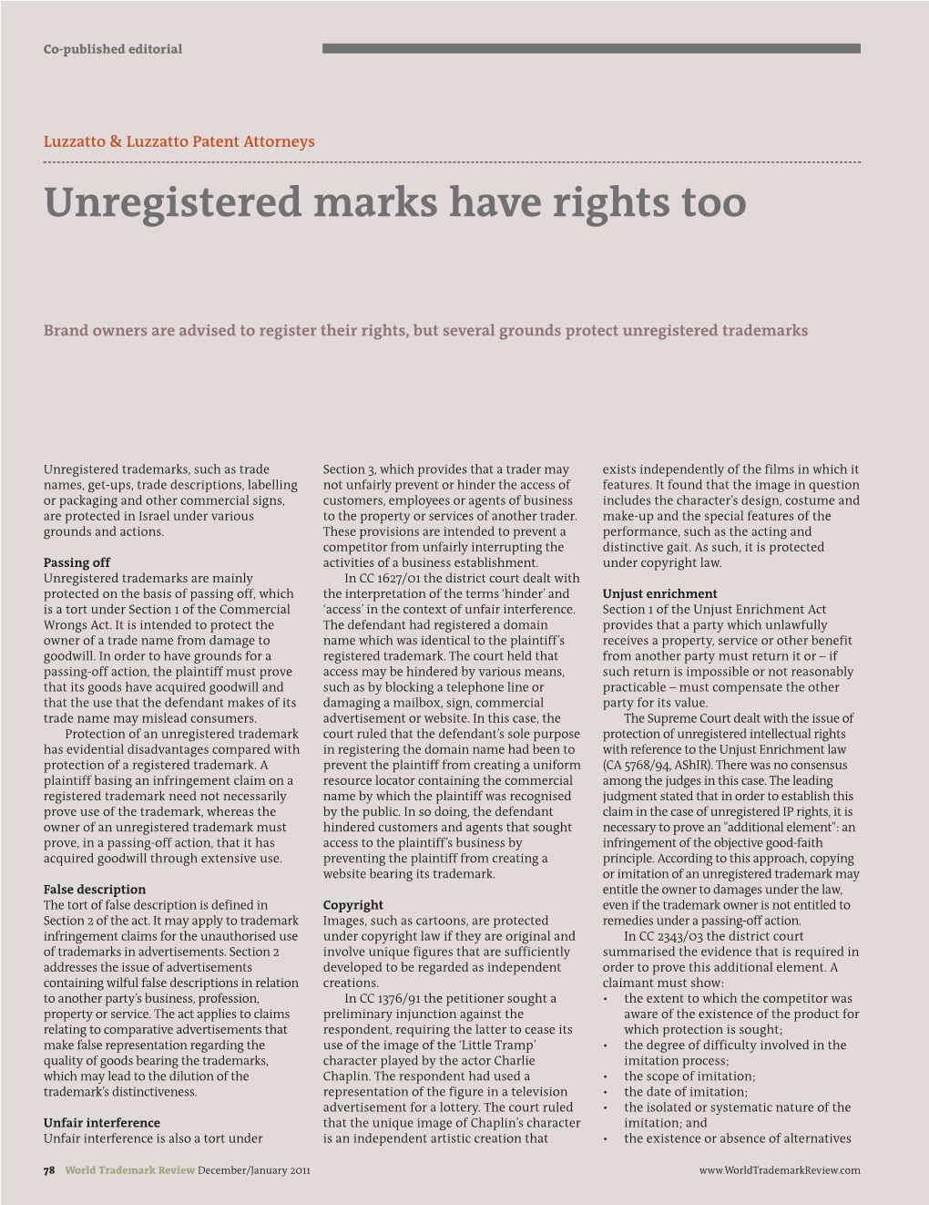 Unregistered Marks Have Rights Too