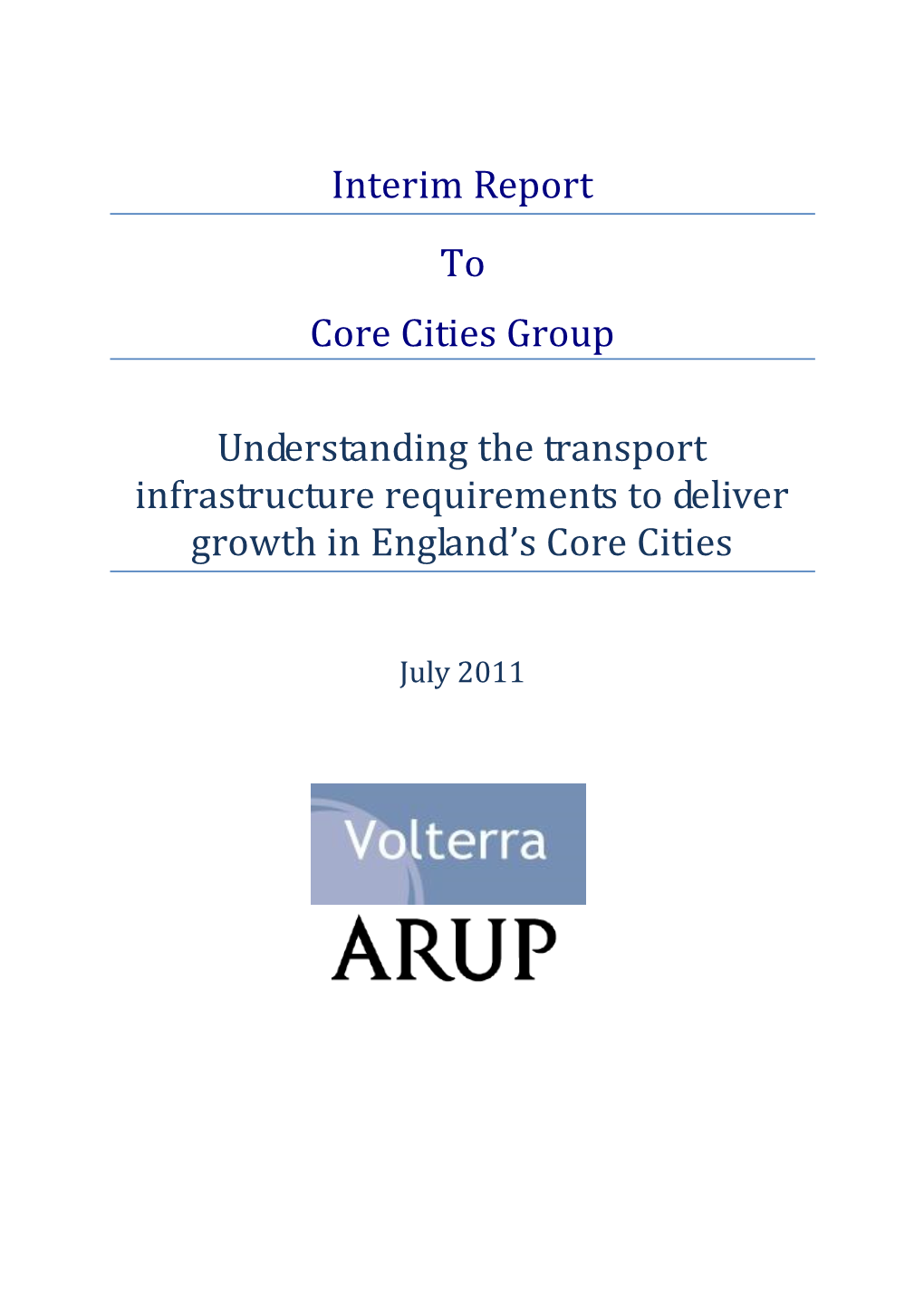 Interim Report to Core Cities Group