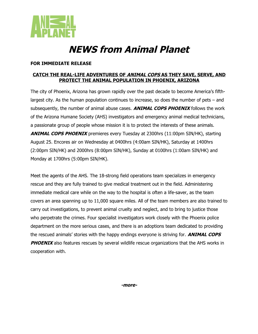 NEWS from Animal Planet