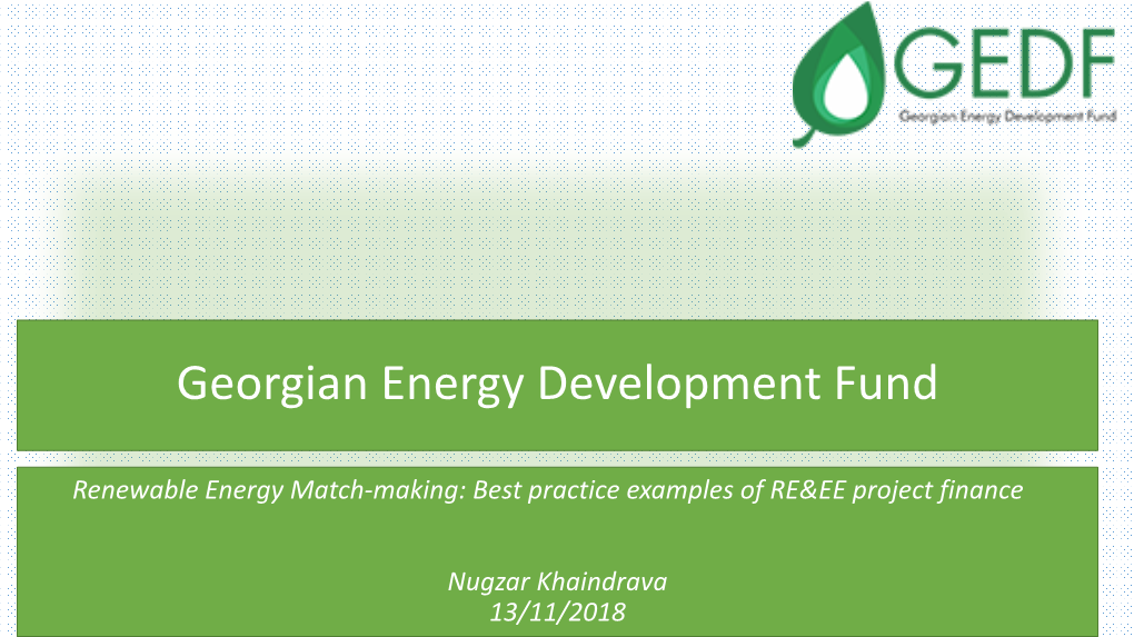 Georgian Energy Development Fund