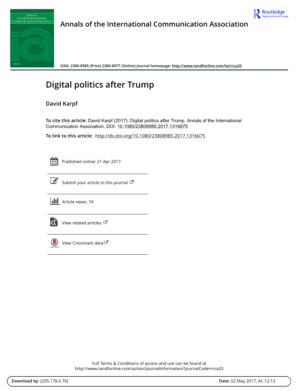 Digital Politics After Trump