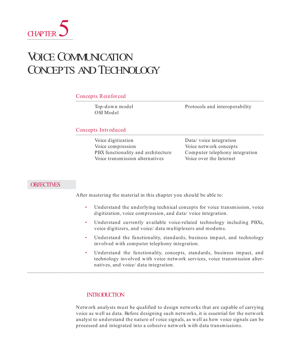 Voice Communication Concepts and Technology