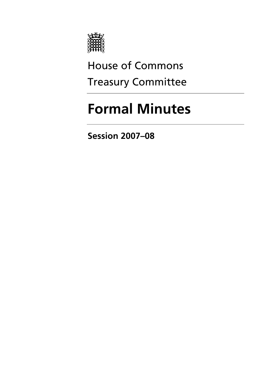 Formal Minutes