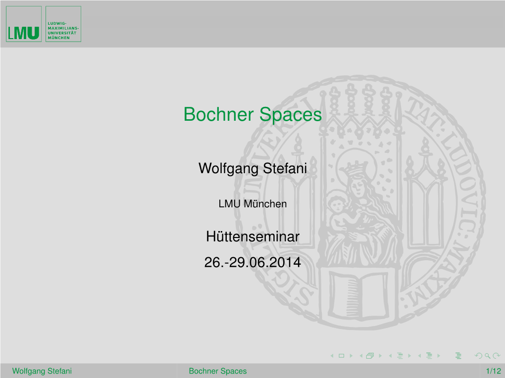 Bochner Spaces