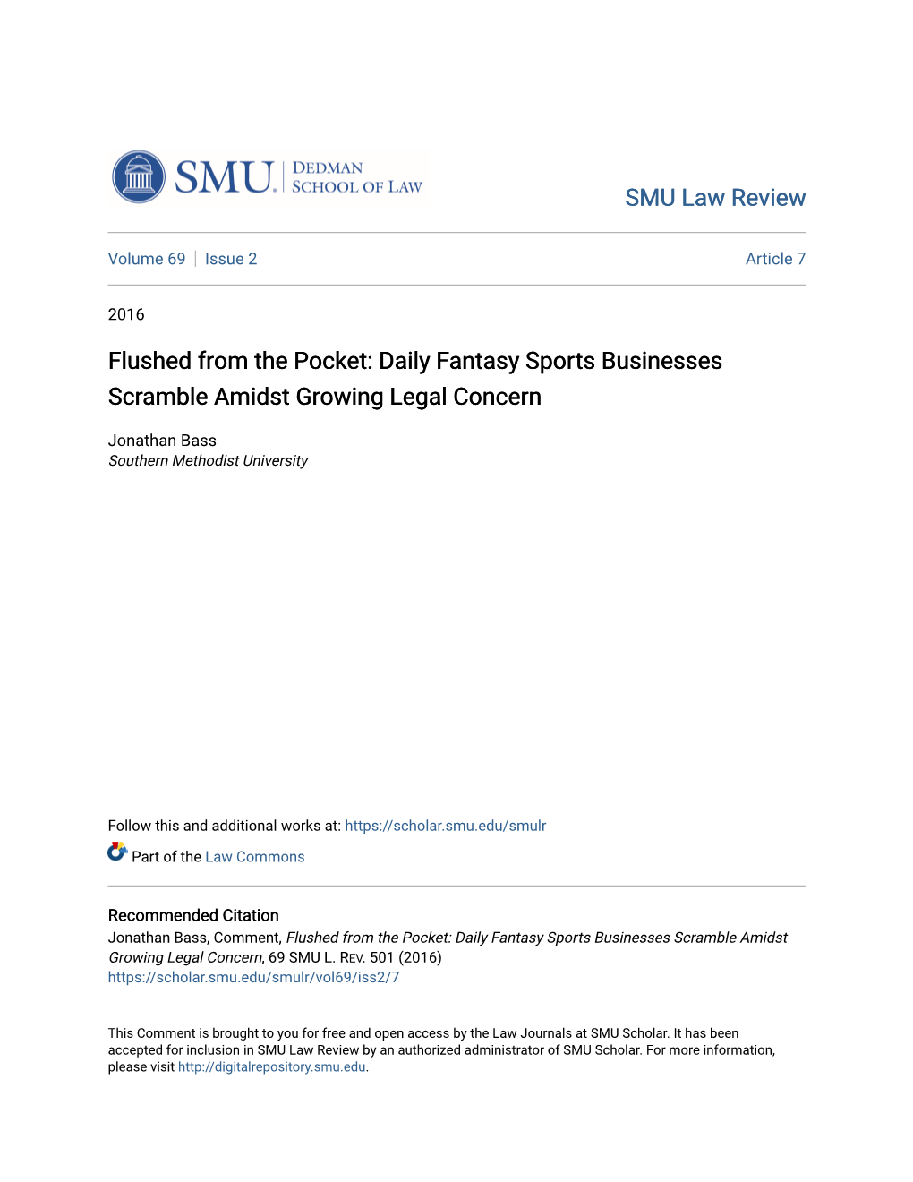 Flushed from the Pocket: Daily Fantasy Sports Businesses Scramble Amidst Growing Legal Concern