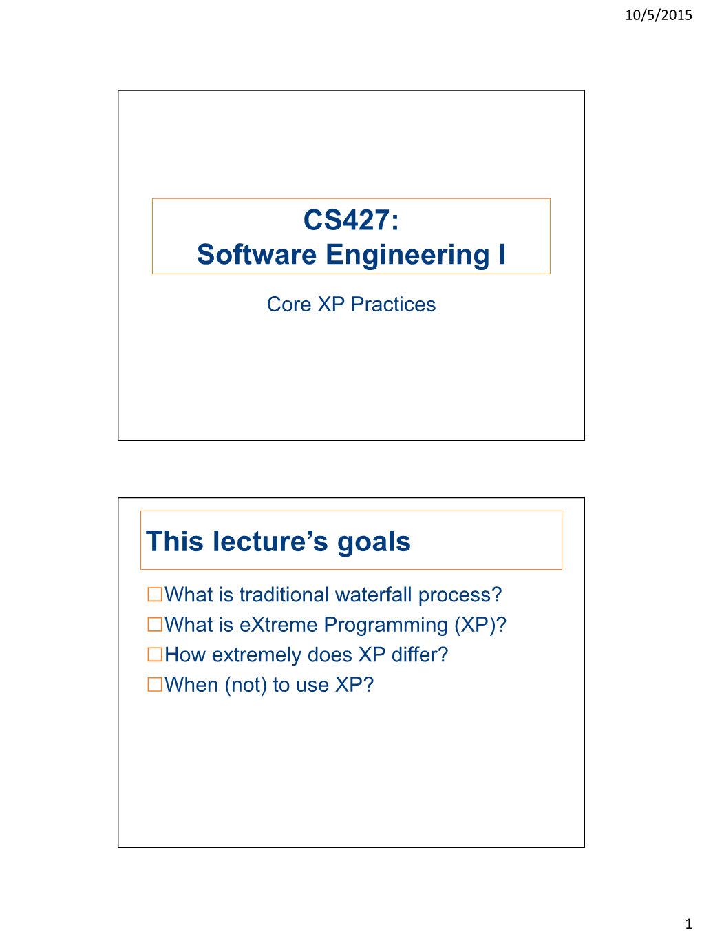 XP and Agile Development