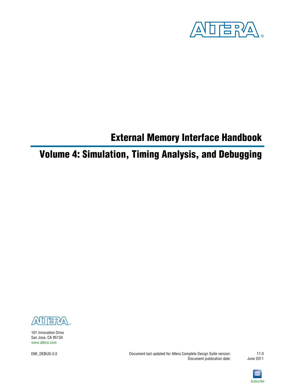 Volume 4: Simulation, Timing Analysis, and Debugging External Memory