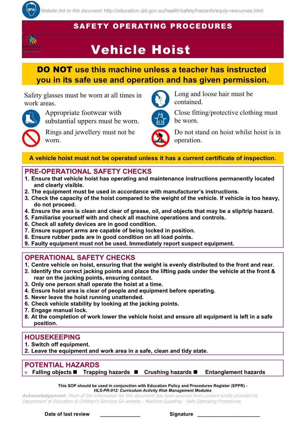 Safety Operating Procedure s5