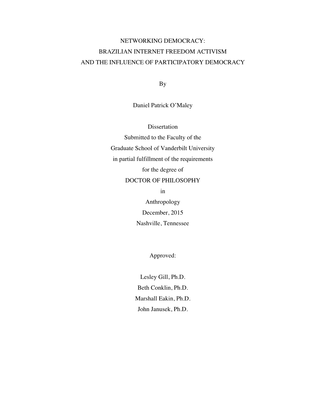 Networking Democracy: Brazilian Internet Freedom Activism and the Influence of Participatory Democracy