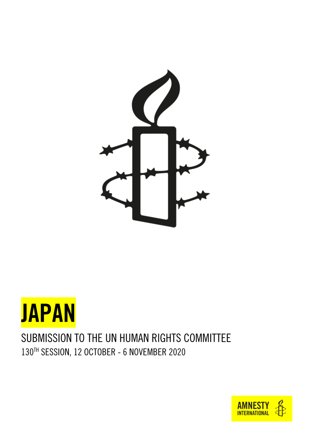 Japan Submission to the Un Human Rights Committee 130Th Session, 12 October - 6 November 2020