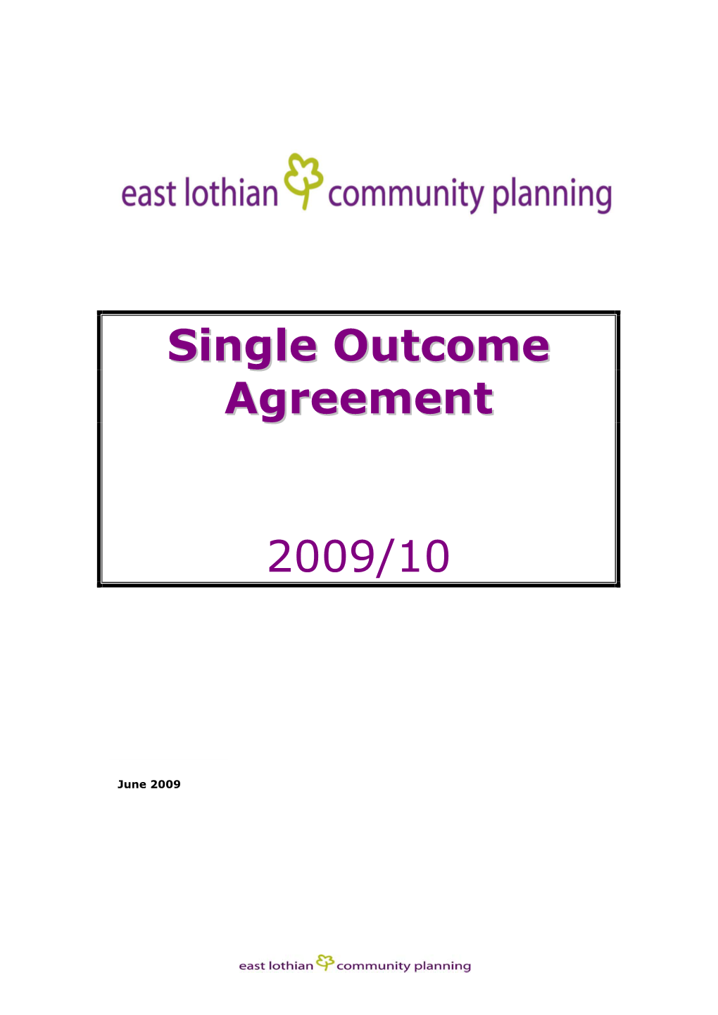 Single Outcome Agreement 2009/10