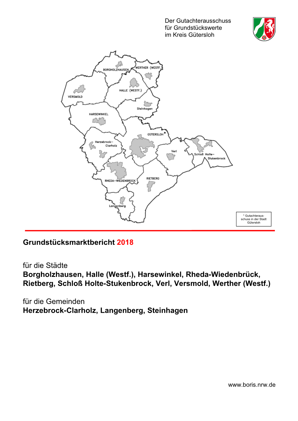 Grundstücksmarktbericht 2018 Für Die Städte Borgholzhausen, Halle